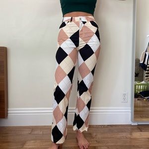 Argyle print pants
